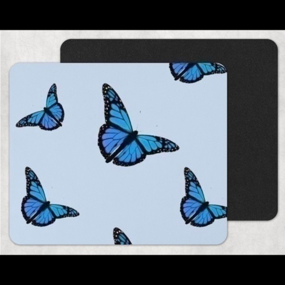 BLUE Butterfly Mouse Pad